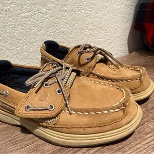 Sperry Boys Tan Leather Boat Shoes